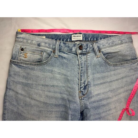 Todd Snyder Jeans Mens 32x30 Blue Stretch 5-Pocket Slim Fit Light/Mid Wash - Picture 8 of 11